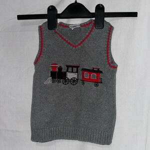 J Khaki train appliqué vest size 3T